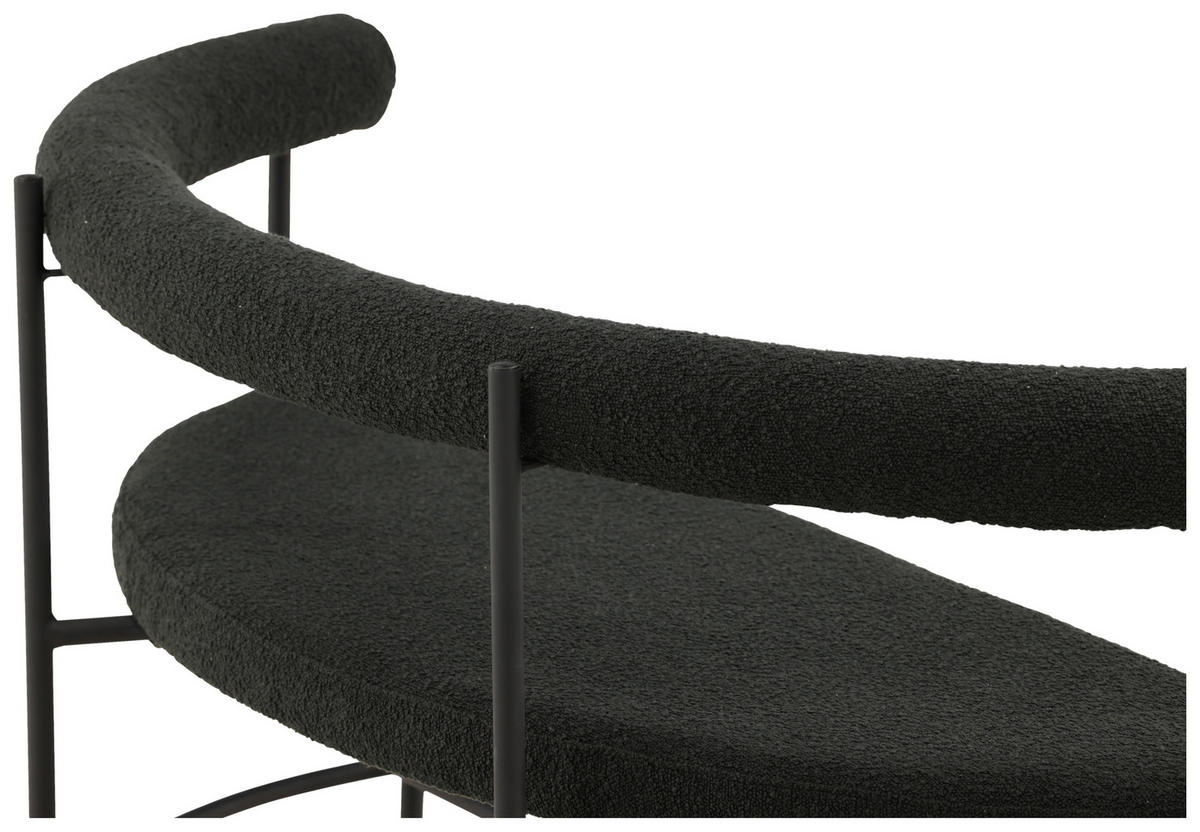 SITTBÄNK i metall, textil svart  - svart, Design, metall/textil (165/75/51cm) - Livetastic