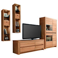 WOHNWAND  in Kernbuche  339,5/200,8/51,7 cm  - Kernbuche, Natur, Glas/Holz (339,5/200,8/51,7cm) - Valdera