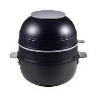 KOCHTOPFSET 10-teilig  - Schwarz, Basics, Glas/Metall (30.3/32/32.6cm) - Masterpro
