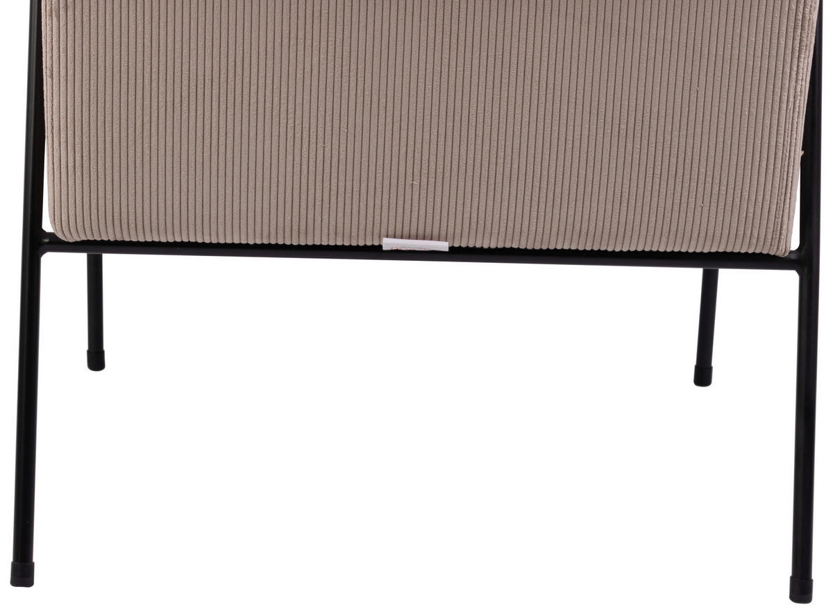 SESSEL in Cord Beige  - Beige/Schwarz, MODERN, Holz/Textil (63/83,5/75,5cm) - MID.YOU