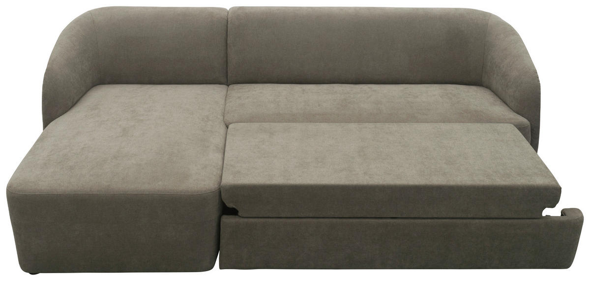 ECKSCHLAFSOFA  100 033 Taupe Webstoff  - Taupe, MODERN, Kunststoff/Textil (148-204/230cm) - Livetastic