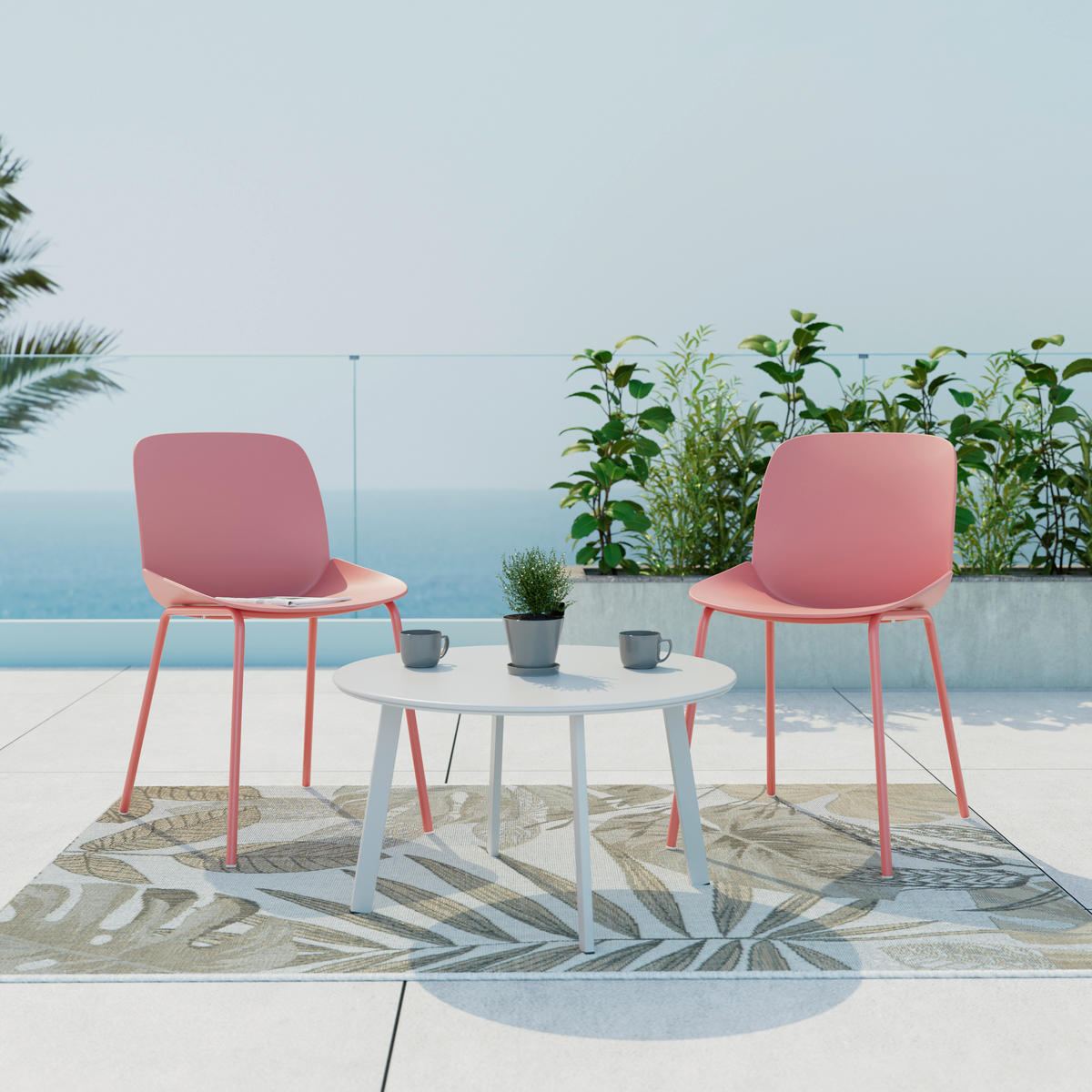 GARTENSTUHL Eisen Pink  - Pink, MODERN, Kunststoff/Metall (45,5/80,5/57cm) - Ambia Garden