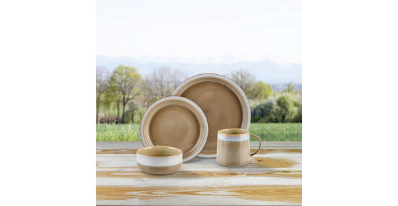 KOMBISERVICE Provence 16-teilig - Blau/Braun, Trend, Keramik - Landscape