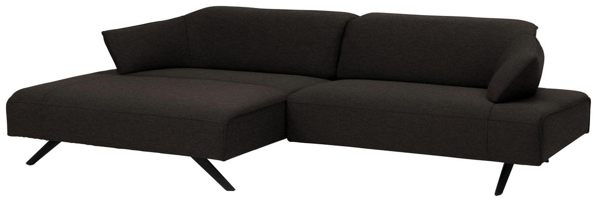 ECKSOFA in Struktur Dunkelgrau  165/276 cm  - Dunkelgrau/Anthrazit, Design, Textil/Metall (165/276cm) - Himolla