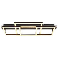 LED-DECKENLEUCHTE Estrada 70/33/9 cm  - Silberfarben/Opal, Design, Kunststoff/Metall (70/33/9cm) - Globo