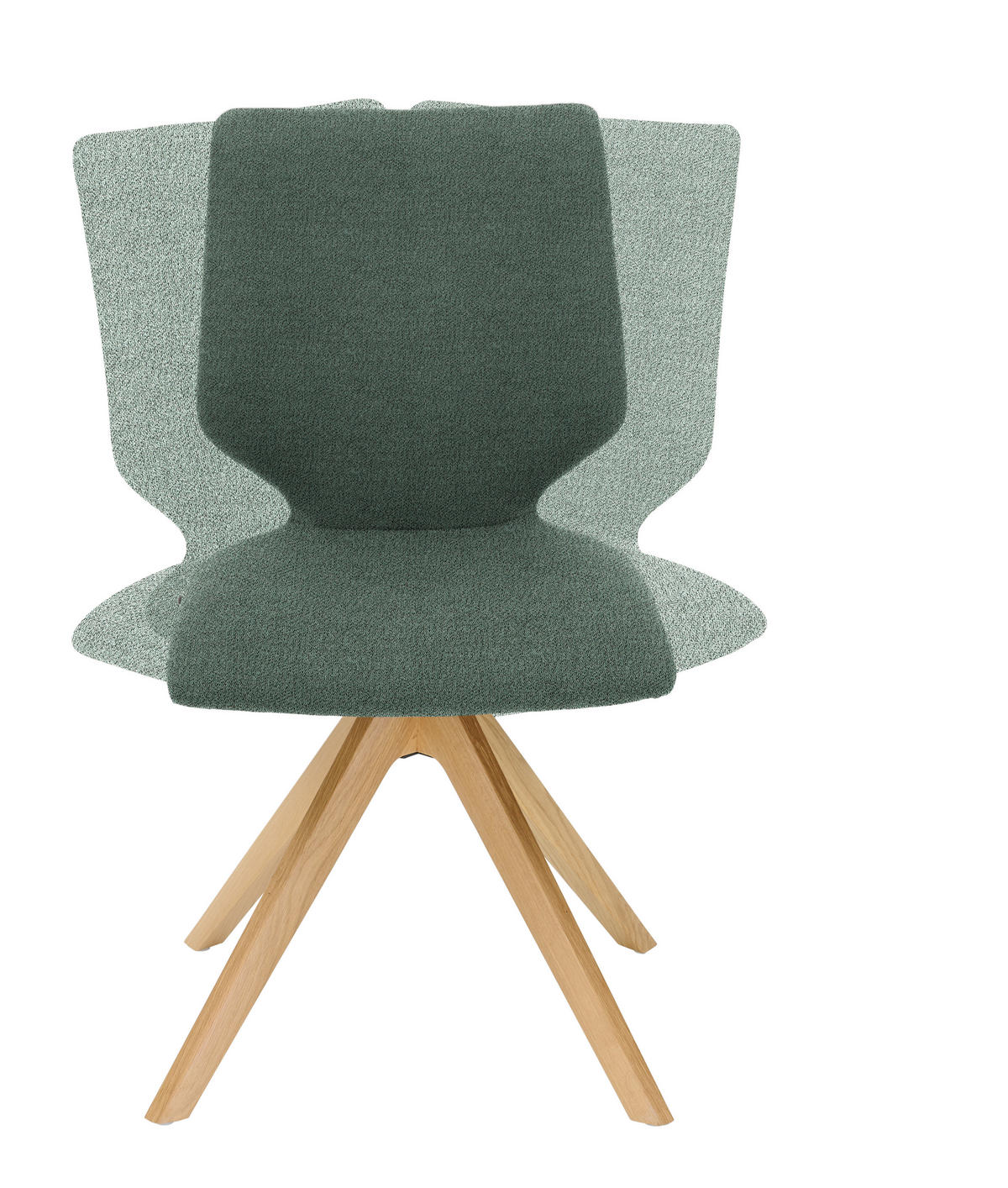 STUHL Struktur  - Blau/Eichefarben, Design, Holz/Textil (50/92/64cm) - Venjakob