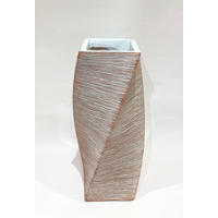 VÁZA  - bézs, Basics, műanyag (12,5/28/12,5cm)