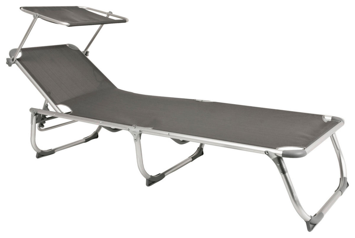 SONNENLIEGE 61/32/189 cm  - Schwarz/Grau, MODERN, Kunststoff/Textil (61/32/189cm) - Gardenson