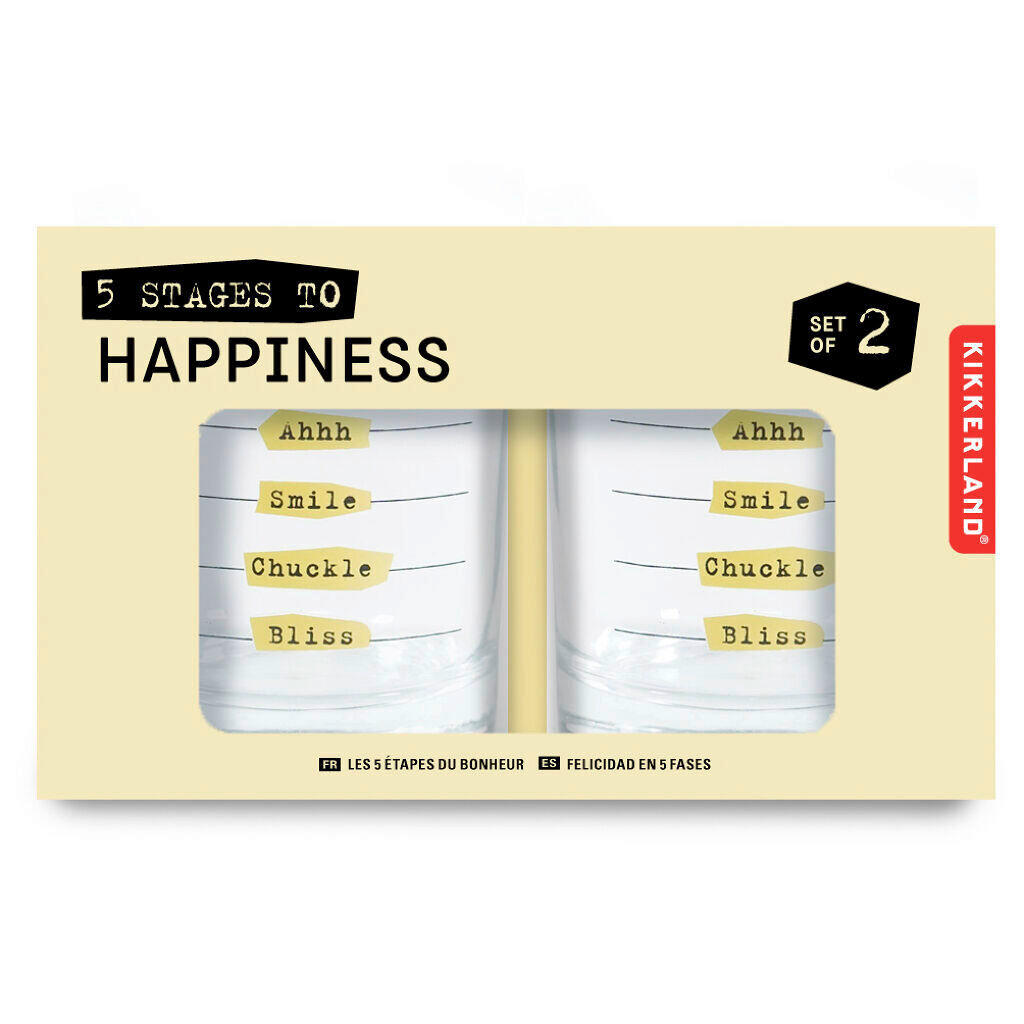 SET KOZARCEV Five stages to happines  - prosojno, Basics, steklo (8,4/10/17,5cm) - Kikkerland