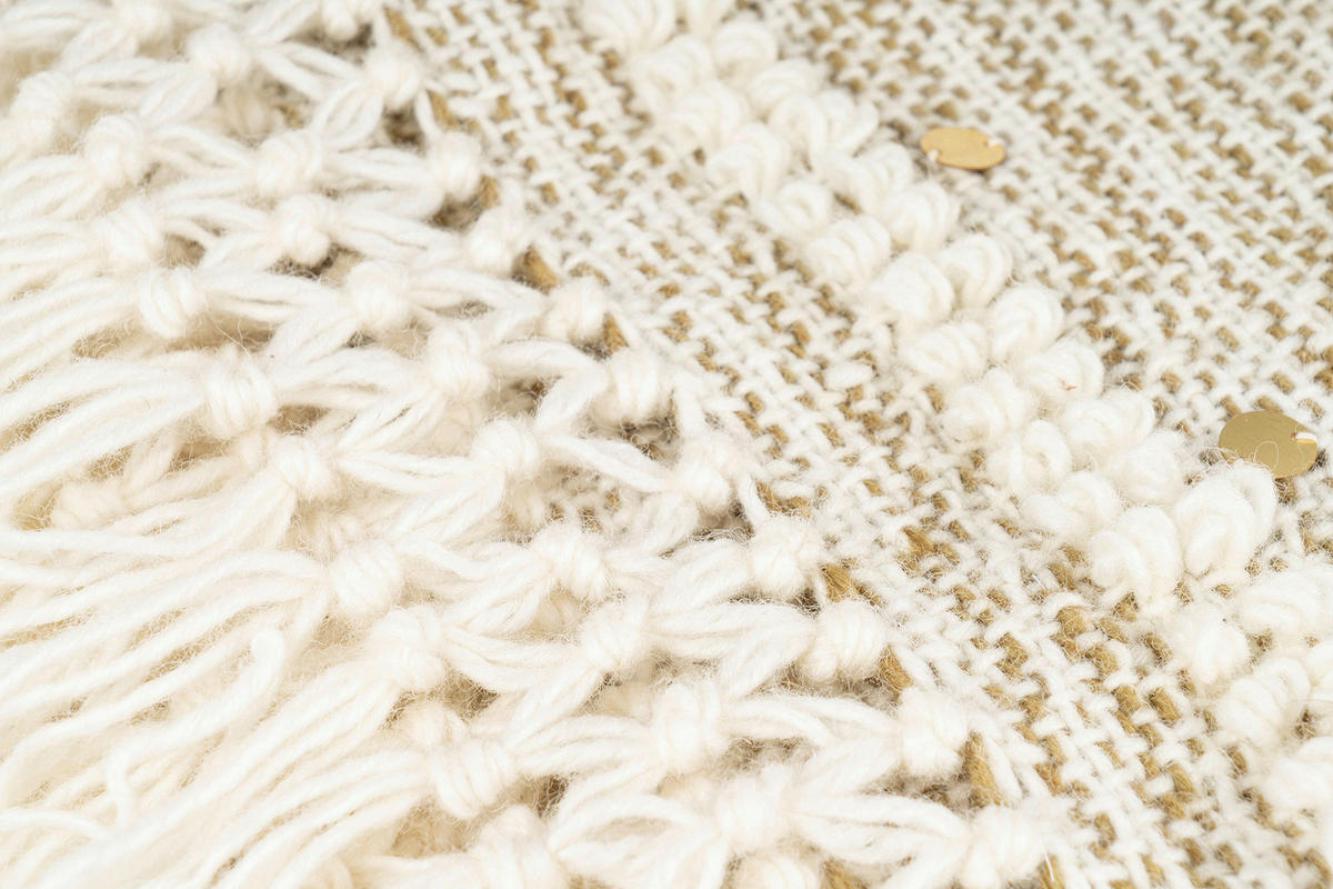 DEKA, novozélandská vlna, 130/170 cm - krémová/tmavě zelená, Konvenční, textil/plast (130/170cm)