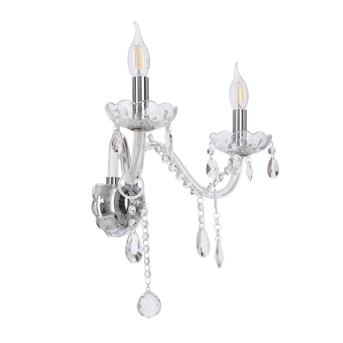 WANDLEUCHTE Cristallo 21/38/37 cm   - Transparent, KONVENTIONELL (21/38/37cm)
