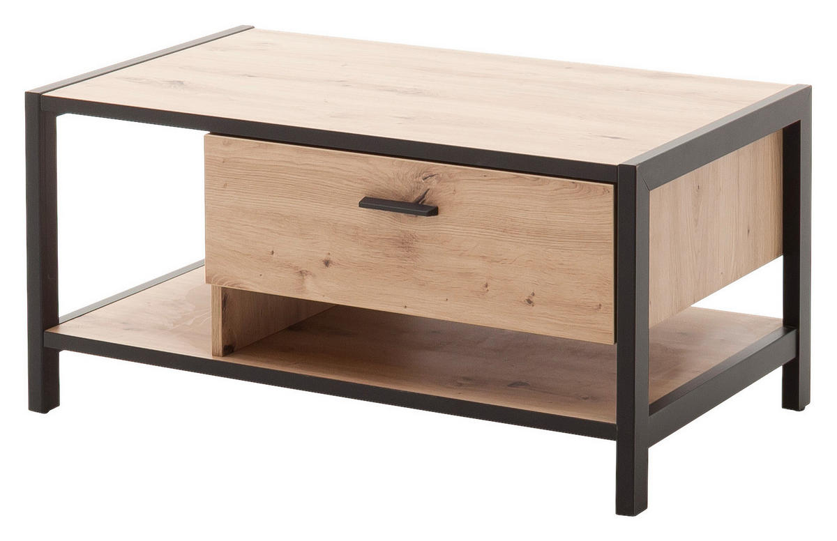 COUCHTISCH in Holzwerkstoff 92/55/44 cm  - Eichefarben/Anthrazit, Design, Holzwerkstoff/Metall (92/55/44cm) - Carryhome