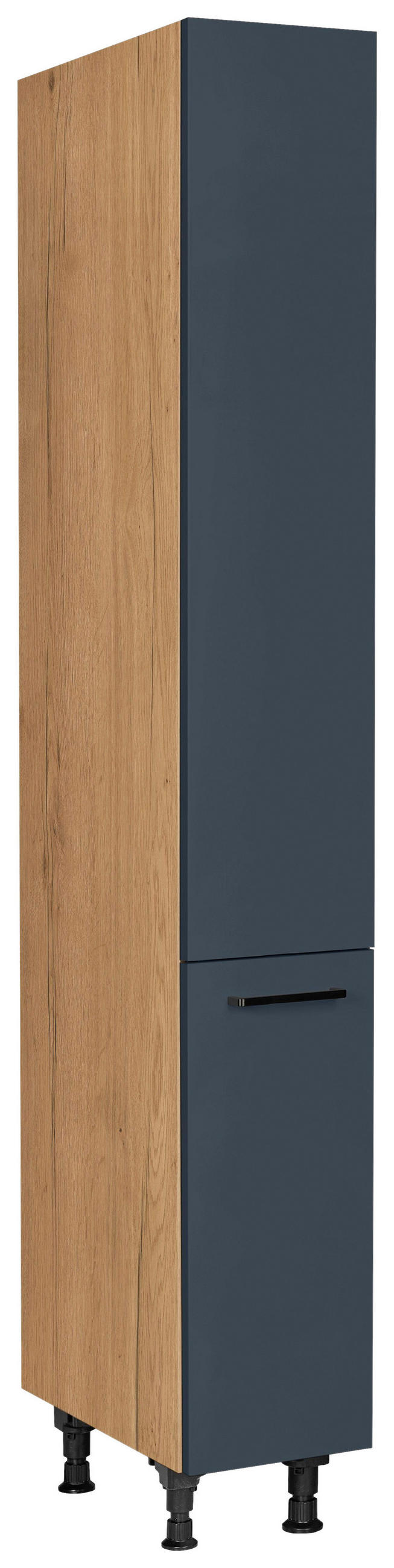 Nobilia Apothekerschrank Easytouch Blau, Eiche 30x216.6x58 cm