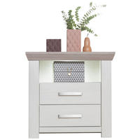 NACHTSCHRANK 65/63/42 cm  - Eichefarben/Weiß, Design, Holzwerkstoff/Metall (65/63/42cm) - SetOne by Musterring