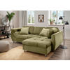ECKSCHLAFSOFA Mikrofaser Grün  - Chromfarben/Grün, MODERN, Textil/Metall (250/190cm) - Livetastic
