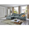 ECKSOFA  in Echtleder Blaugrau  176/334 cm  - Blaugrau/Schwarz, Design, Leder/Metall (176/334cm) - Dieter Knoll