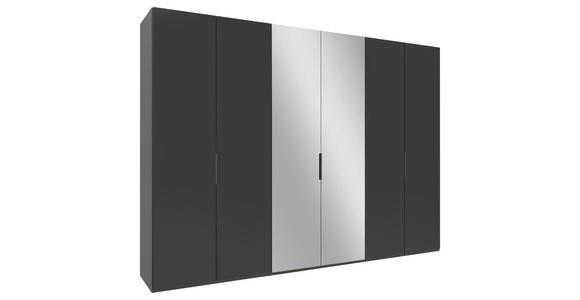 DREHTÜRENSCHRANK 300/223/62 cm 6-türig Anthrazit - Anthrazit/Schwarz, KONVENTIONELL, Glas/Holzwerkstoff (300/223/62cm) - Novel