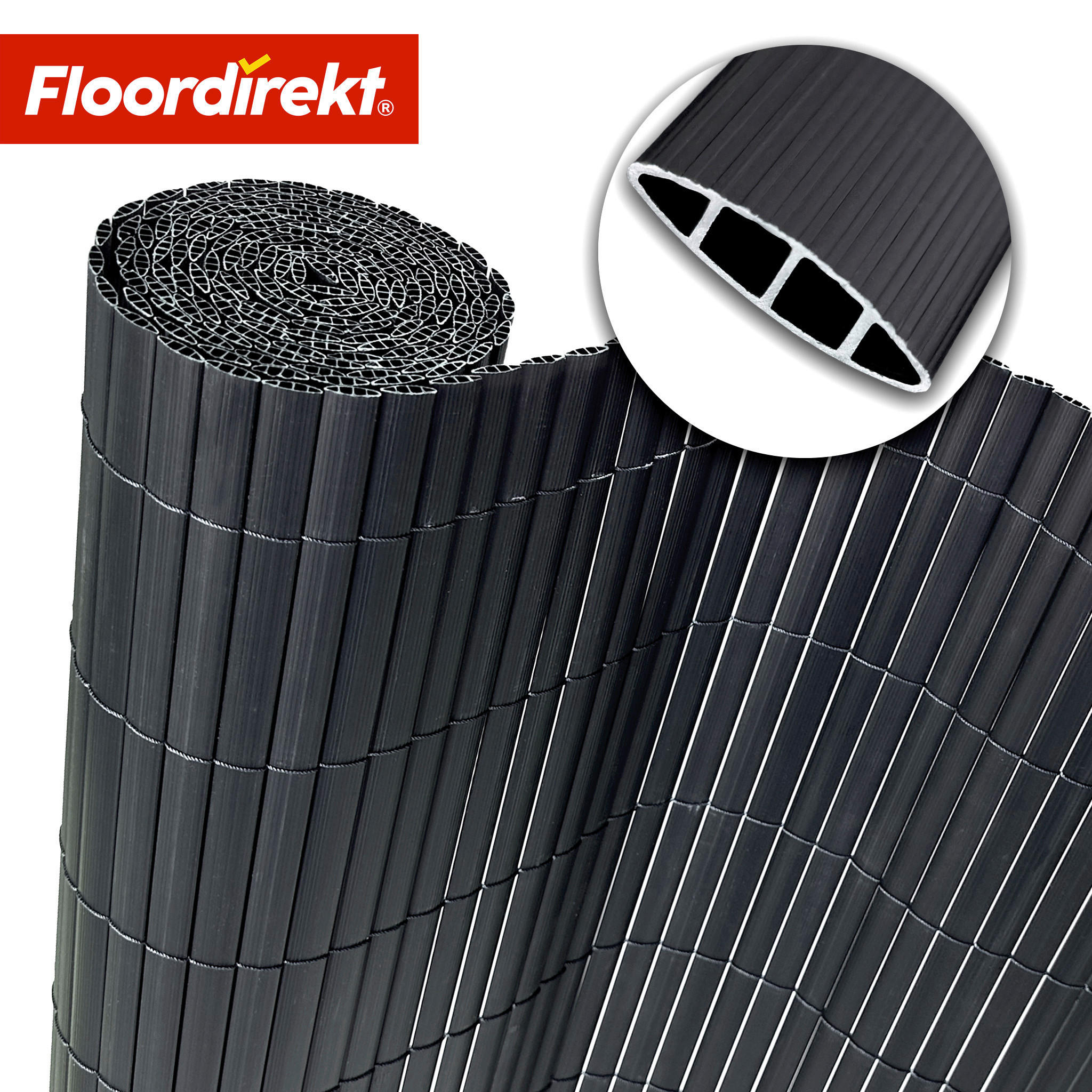 Floordirekt Sichtschutz PVC-Sichtschutz Grau 300x120 cm