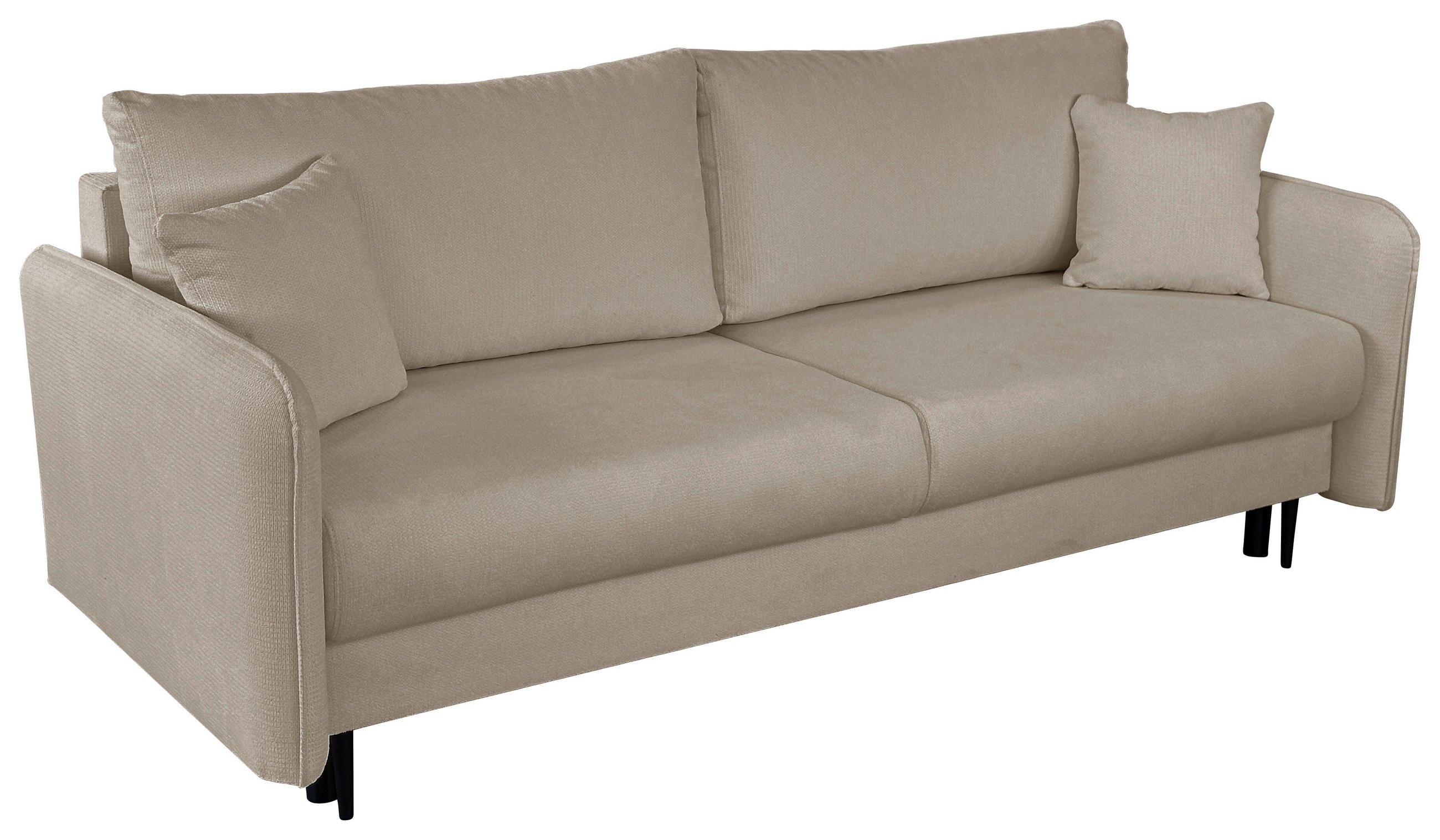SCHLAFSOFA Webstoff Braun  - Schwarz/Braun, Design, Holz/Kunststoff (216/96/102cm) - MID.YOU