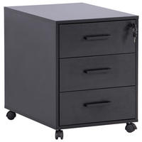 ROLLCONTAINER 43/56/60 cm  - Schwarz, MODERN, Holzwerkstoff/Kunststoff (43/56/60cm) - Livetastic