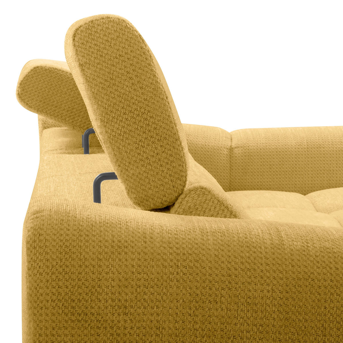 ECKSOFA  Webstoff Senfgelb  - Senfgelb/Schwarz, Design, Kunststoff/Textil (274/177cm) - Livetastic