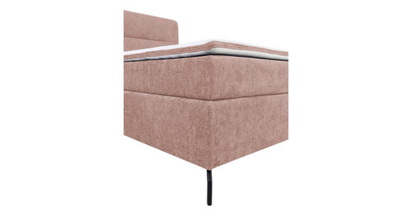 BOXSPRINGBETT 180/200 cm,  in Rosa, Topper, H4 + H4 = sehr fest  - Schwarz/Rosa, Design, Textil/Metall (180/200cm) - Esposa