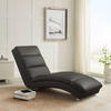 RELAXLIEGE in Lederlook Schwarz  - Silberfarben/Schwarz, MODERN, Textil/Metall (60/81/171cm) - Livetastic