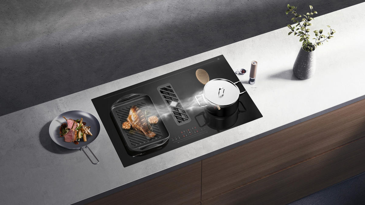 HÄLL MED INBYGGD KÖKSFLÄKT 2300630835201-45  - svart, Basics, glas (83/20/51,5cm) - Respekta