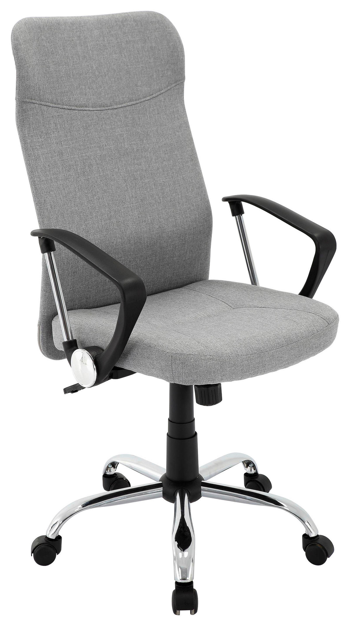 STOLICA OKRETNA  svijetlo siva  metal, plastika, tekstil  - svijetlo siva/boje kroma, Design, metal/tekstil (60/109-119/61,5cm) - Xora