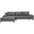 ECKSOFA in Webstoff Graphitfarben  - Schwarz/Graphitfarben, Design, Textil/Metall (212/315cm) - Carryhome