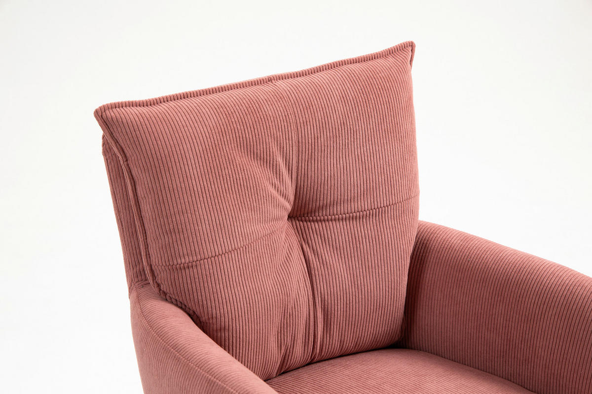 ARMLEHNSTUHL  in Feincord  - Rosa, Design, Textil/Metall (61/95/67cm) - Novel