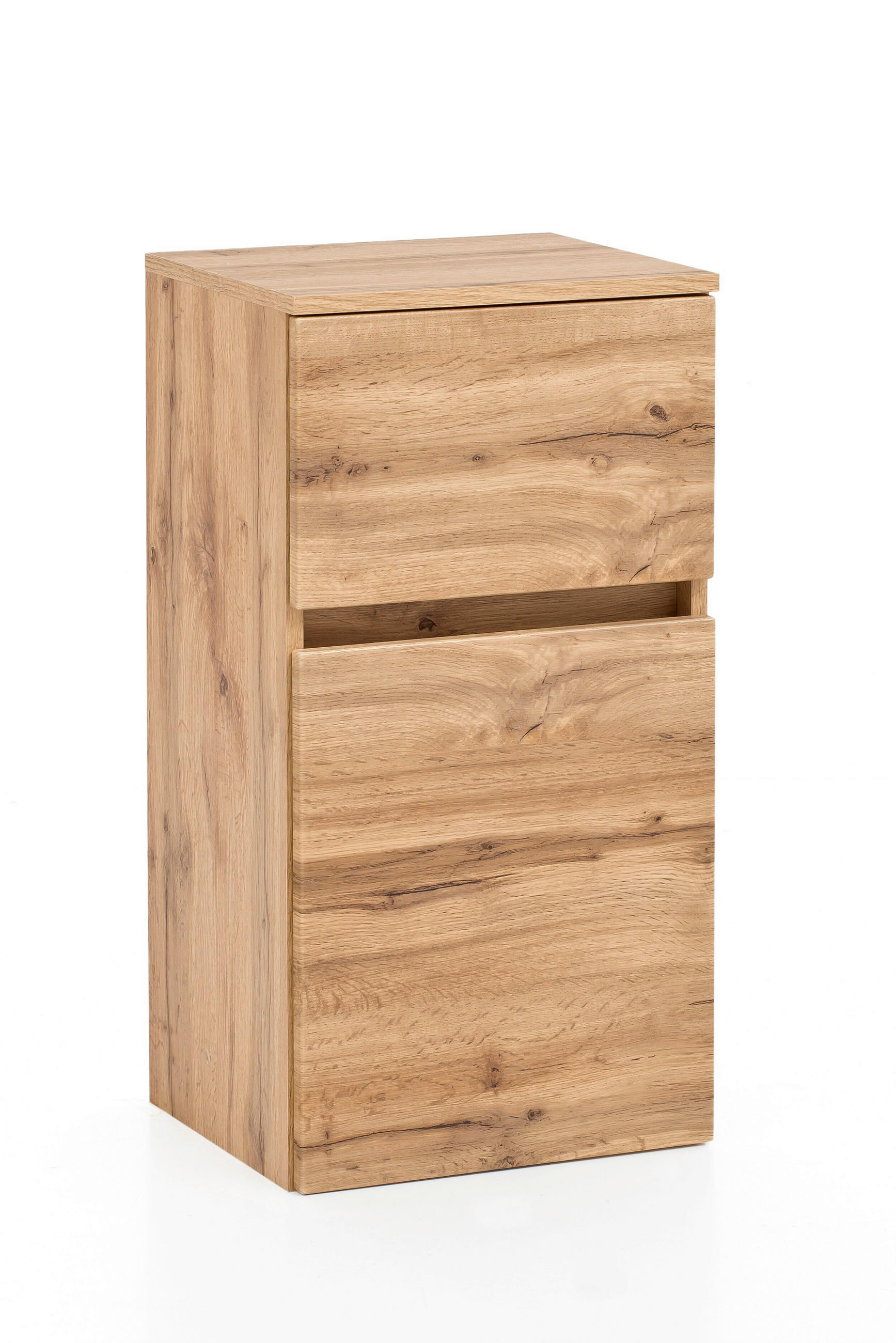 UNTERSCHRANK 40/79/35 cm   - Eiche Wotan/Silberfarben, Natur, Holzwerkstoff/Kunststoff (40/79/35cm) - Xora