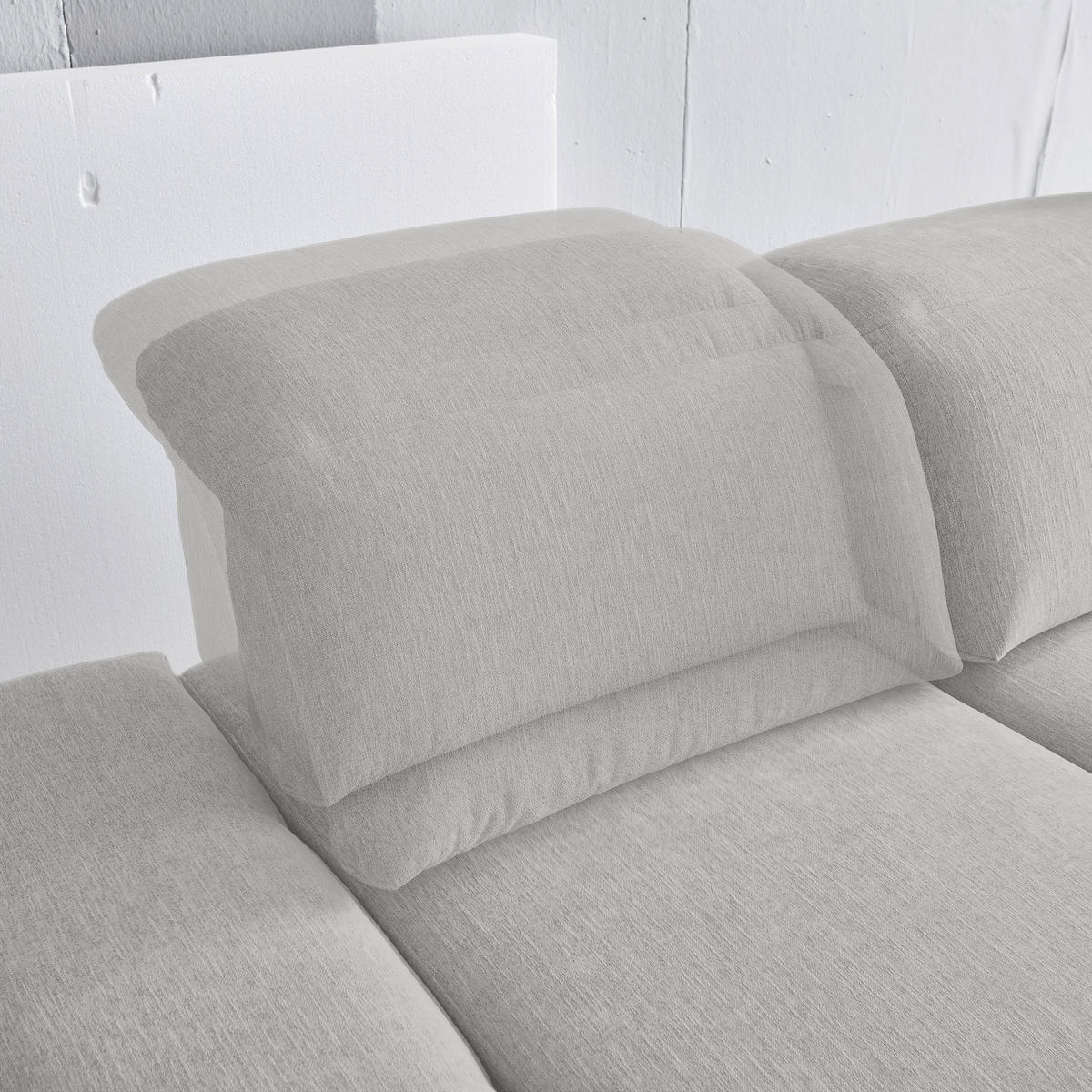 ECKSOFA in Webstoff Ecru  - Ecru/Schwarz, Design, Textil/Metall (289/180cm) - Stylife