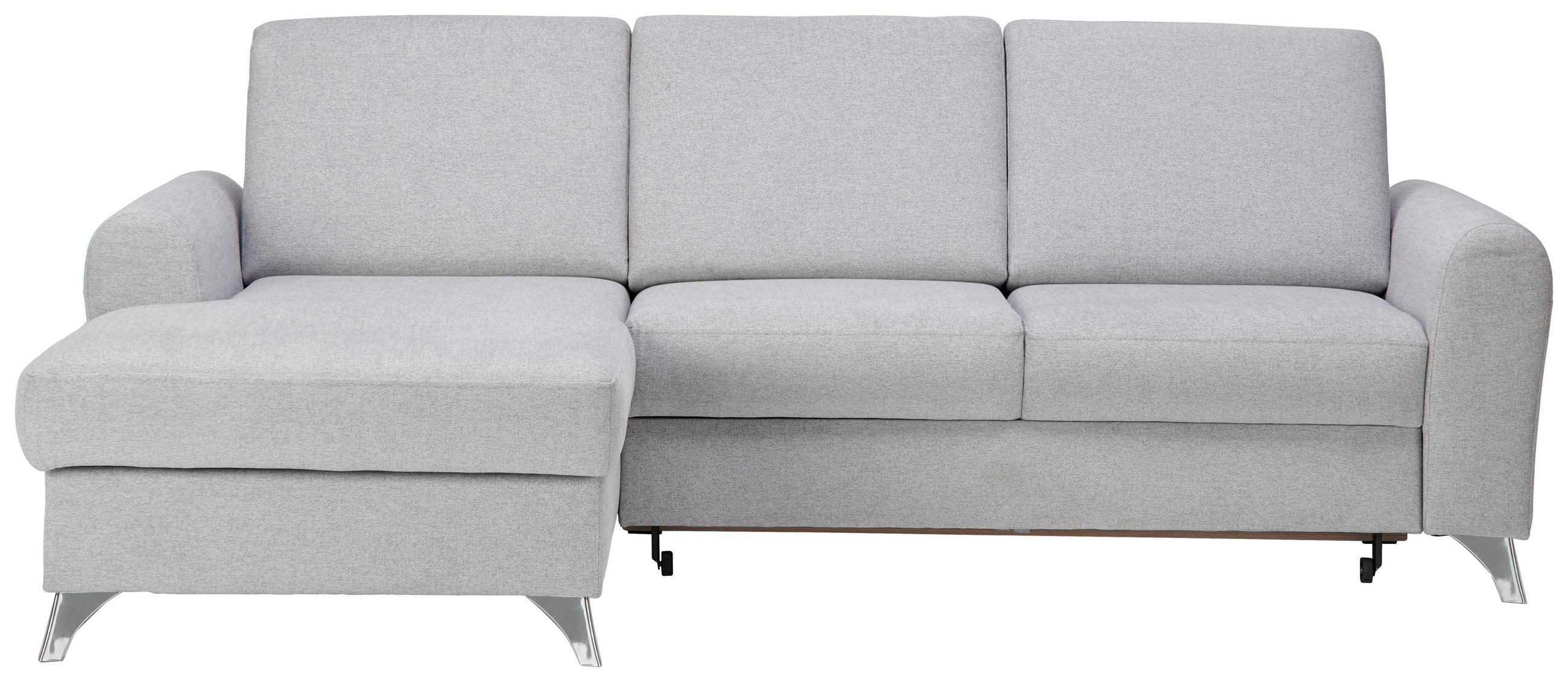 WOHNLANDSCHAFT in Flachgewebe Hellgrau - Silberfarben/Hellgrau, Design, Textil/Metall (167/244cm) - Cantus