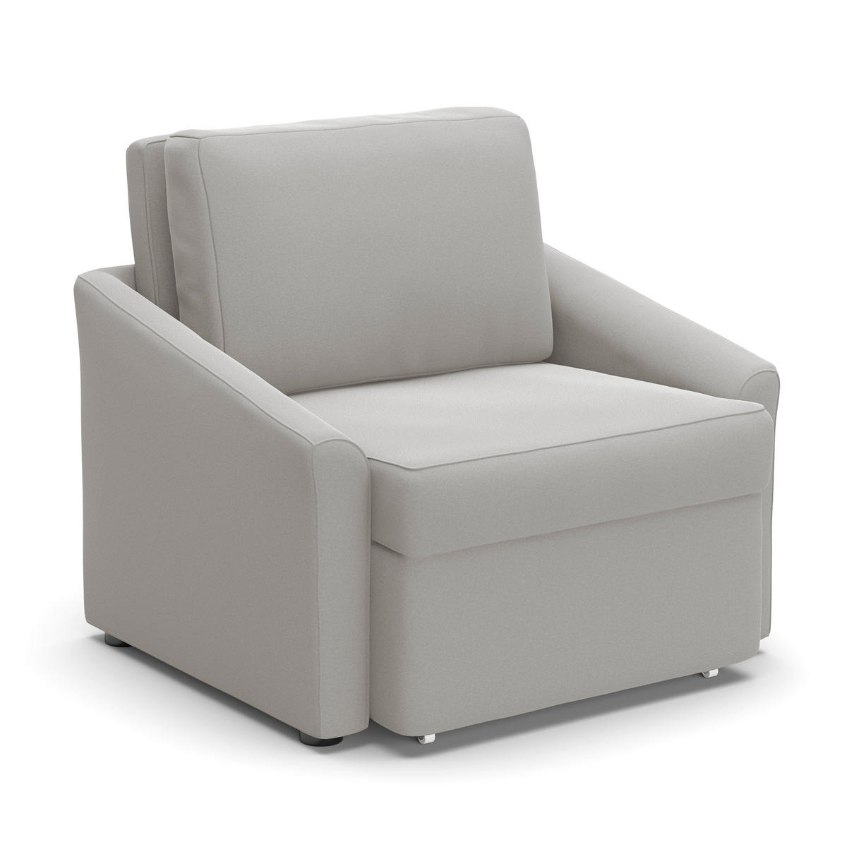 SCHLAFSESSEL RELAX BOX Mikrofaser Silberfarben Liegefunktion Rücken echt  - Silberfarben/Schwarz, Basics, Kunststoff/Textil (108/86/96cm) - MID.YOU