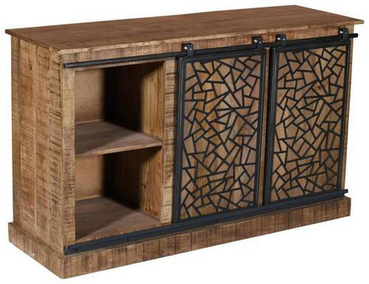 KOMMODE 140/85/45 cm  in Naturfarben, Schwarz  - Anthrazit/Schwarz, Natur, Holz/Metall (140/85/45cm) - MID.YOU