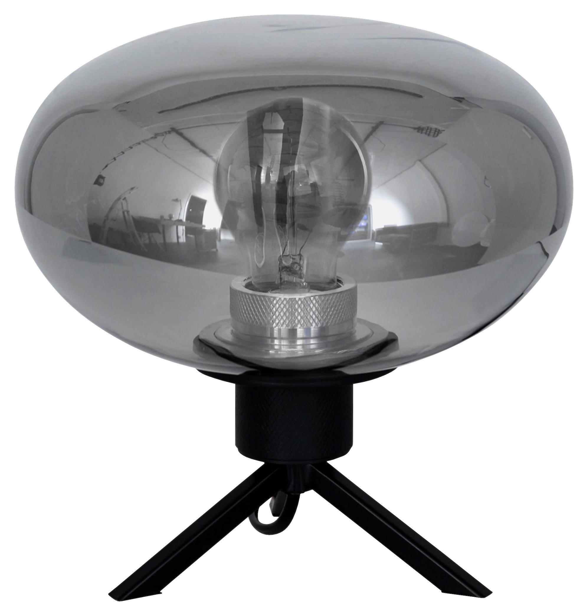 TISCHLEUCHTE 22/22/22 cm   - Schwarz, Trend, Glas/Metall (22/22/22cm)