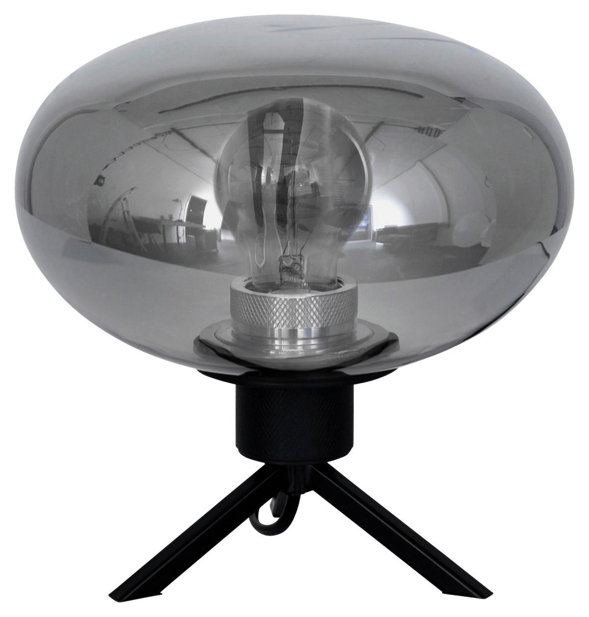 TISCHLEUCHTE 22/22/22 cm   - Schwarz, Trend, Glas/Metall (22/22/22cm)