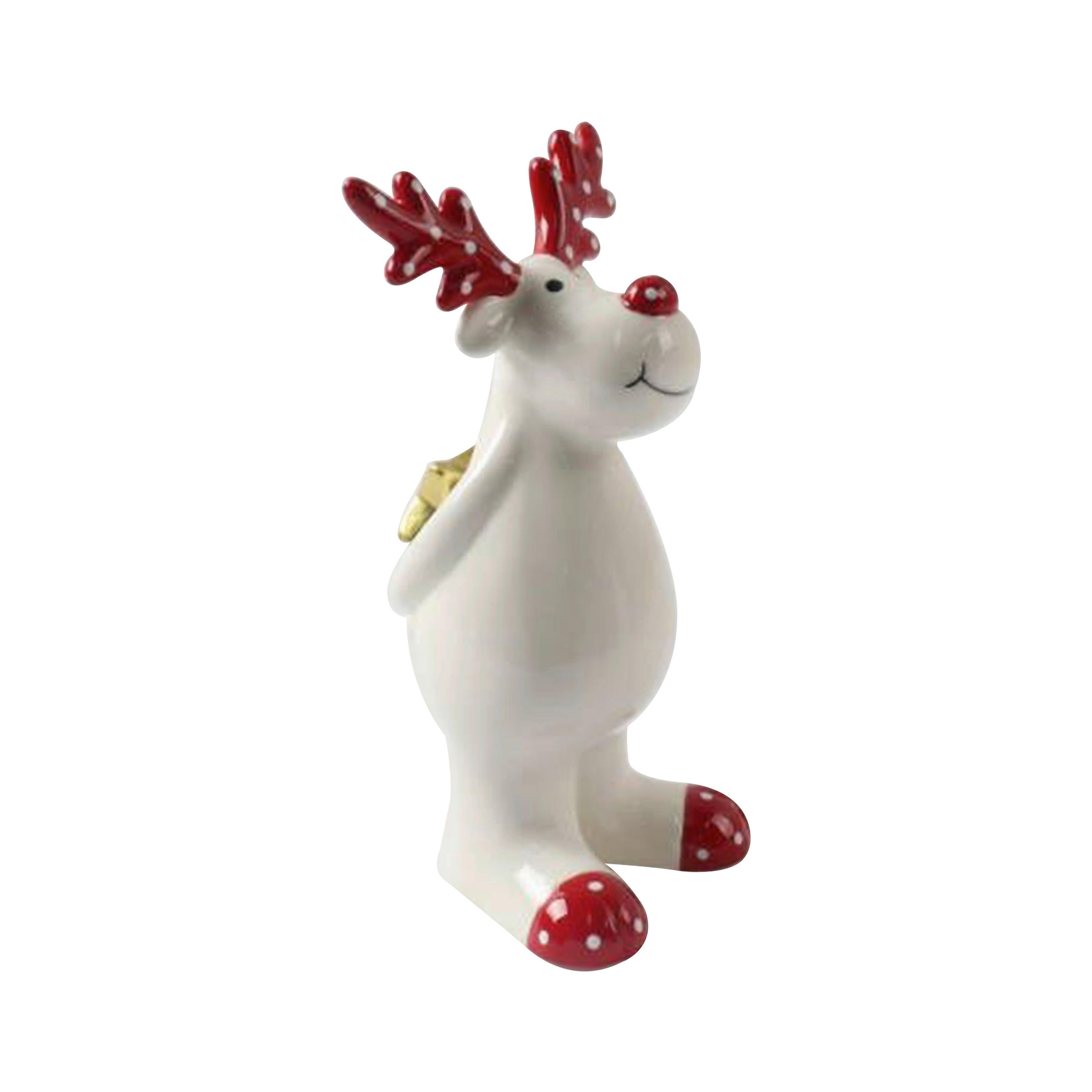 REN DECORATIV - alb/auriu, Lifestyle, ceramică (9,8/21,5/9,5cm) - X-Mas