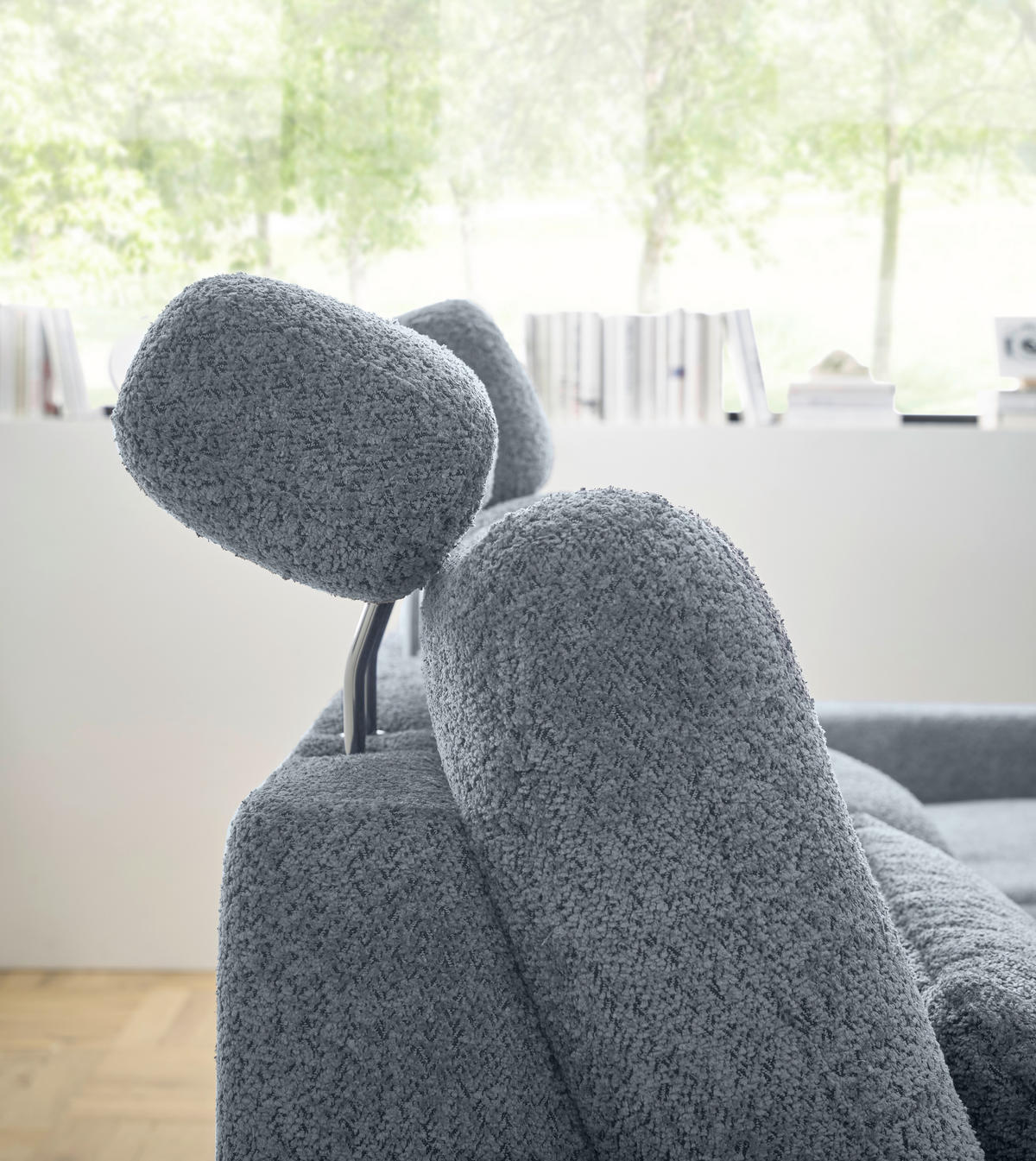 ECKSOFA Blau Chenille  - Blau/Schwarz, KONVENTIONELL, Textil/Metall (294/184cm) - SetOne by Musterring