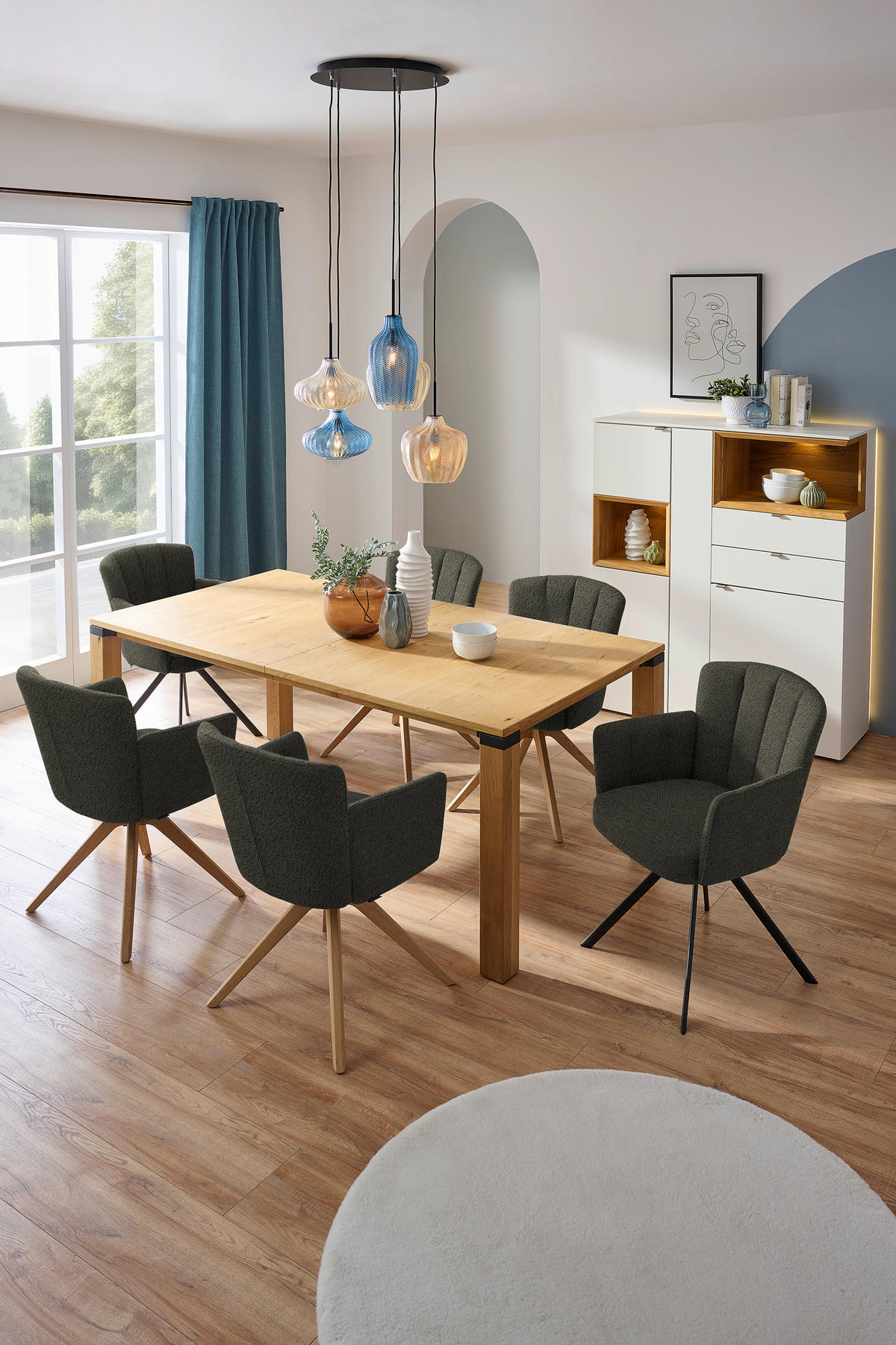 ARMLEHNSTUHL in Holz, Textil Greige, Wildeiche  - Wildeiche/Greige, Design, Holz/Textil (58/83/62cm) - Venjakob