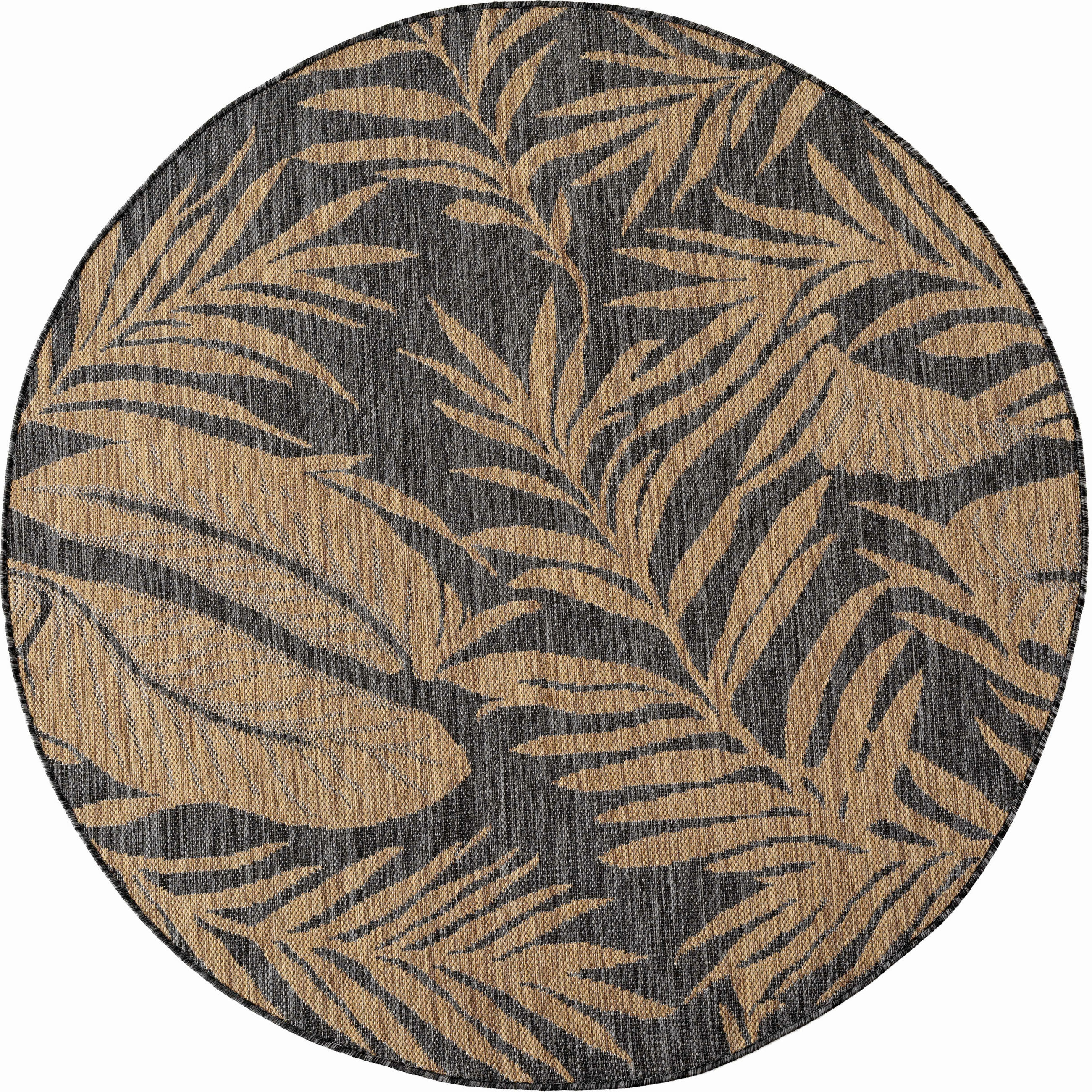 OUTDOORTEPPICH  Wohnzimmer 80 cm MIRA Schwarz rund  - Schwarz, Design, Textil (80cm) - Ayyildiz 