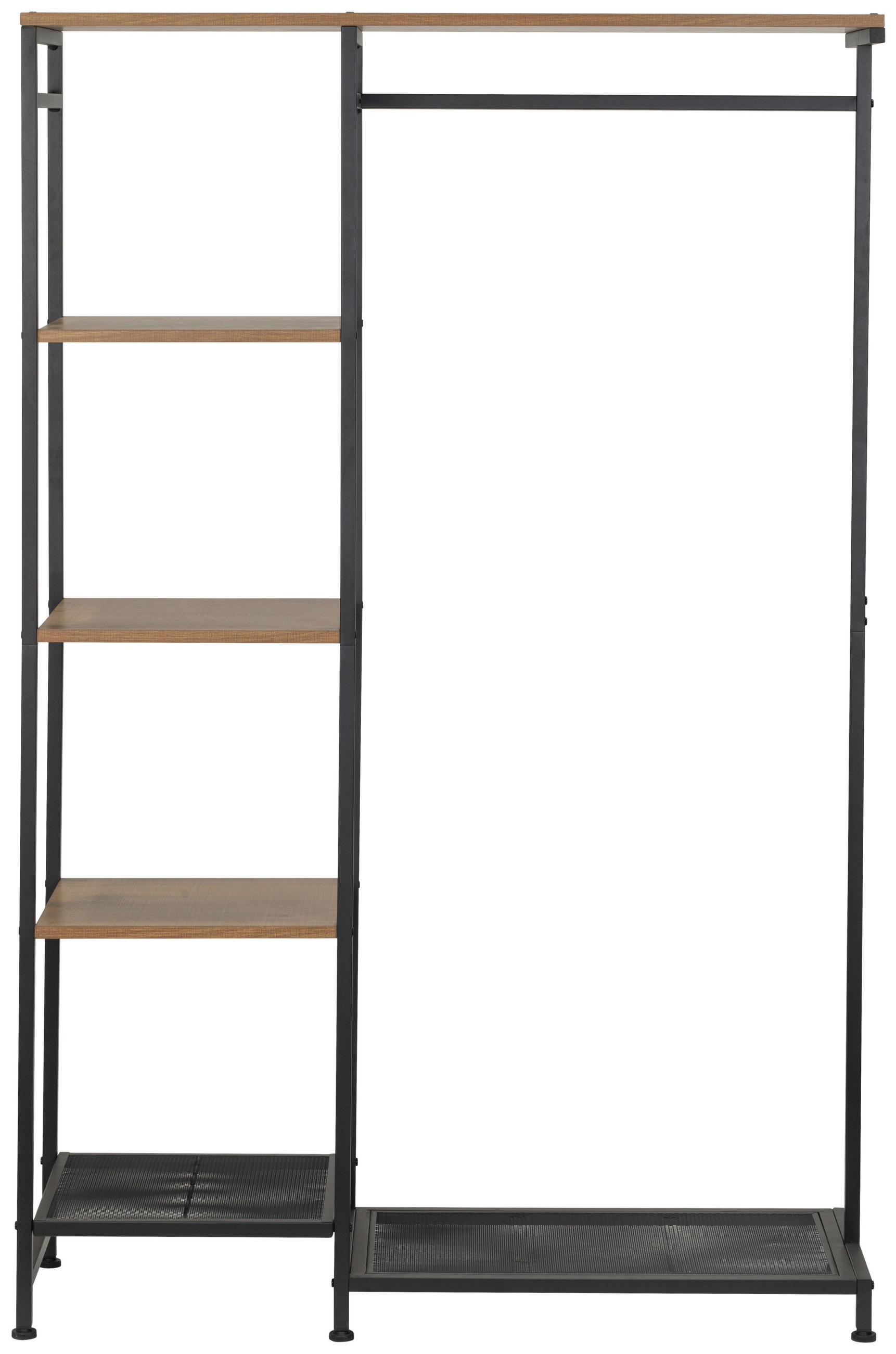GARDEROBENSTÄNDER in Naturfarben, Schwarz 100/165/36 cm   - Schwarz/Naturfarben, MODERN, Holzwerkstoff/Metall (100/165/36cm) - PBJ