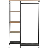 GARDEROBENSTÄNDER in Naturfarben, Schwarz 100/165/36 cm   - Schwarz/Naturfarben, MODERN, Holzwerkstoff/Metall (100/165/36cm) - PBJ