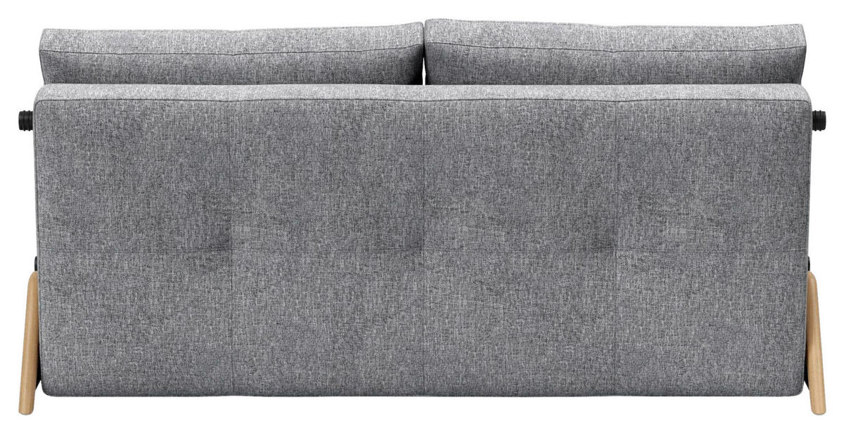 SCHLAFSOFA Flachgewebe Hellgrau  - Eichefarben/Hellgrau, Design, Holz/Textil (168/79/98cm) - Innovation