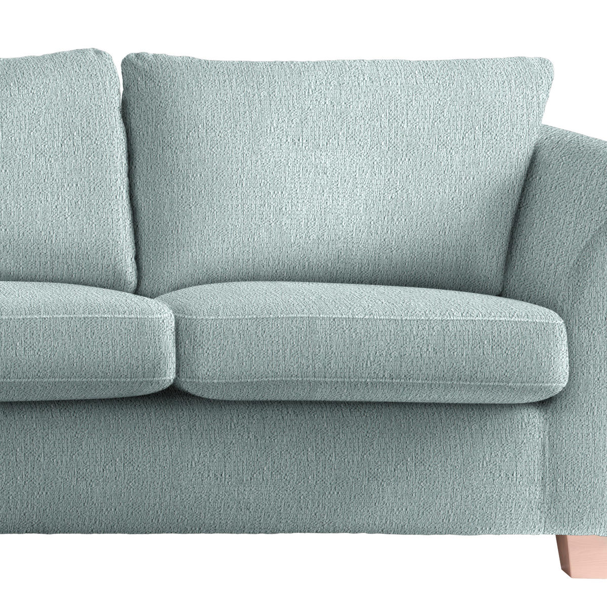 2-SITZER-SOFA in Chenille Petrol  - Petrol/Naturfarben, Holz/Textil (190/70-85/95cm) - MID.YOU