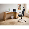 SCHREIBTISCH 166/60/75 cm  in Weiß, Eiche Artisan  - Schwarz/Eiche Artisan, Design, Holzwerkstoff/Kunststoff (166/60/75cm) - Cantus