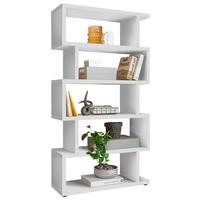 REGAL 100/188,5/38 cm bela  - črna/bela, Basics, leseni material (100/188,5/38cm) - Livetastic