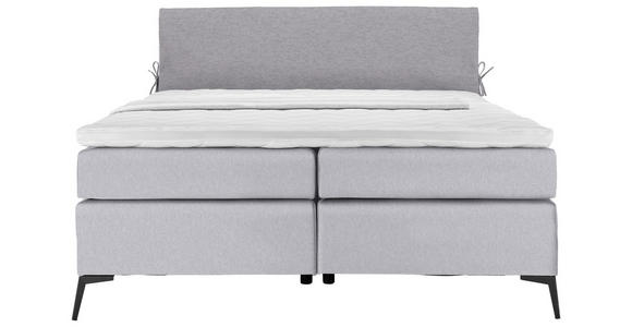 BOXSPRINGBETT 140/200 cm  in Grau, Hellgrau  - Hellgrau/Schwarz, Design, Textil/Metall (140/200cm) - Hom`in