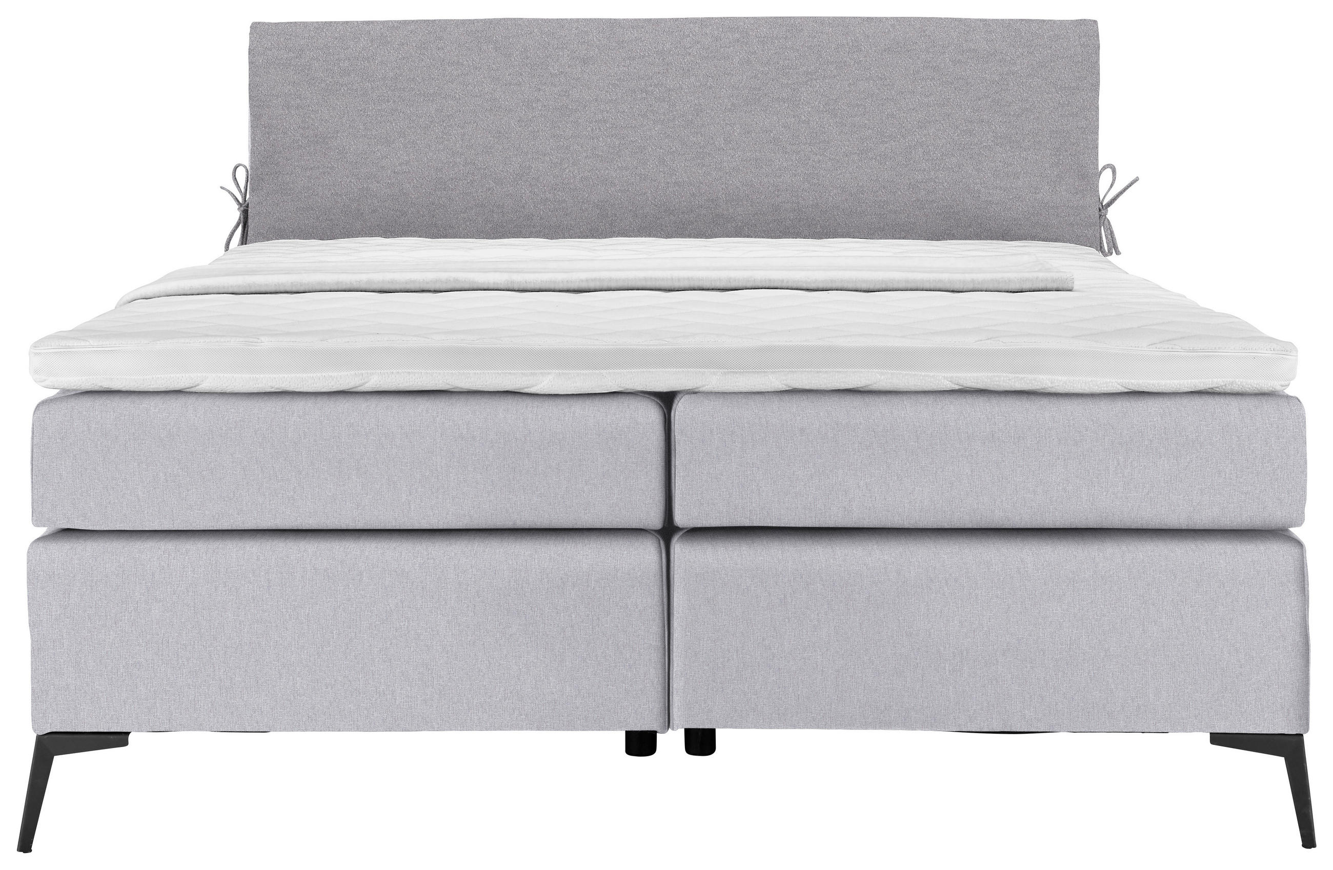 POSTELJA BOXSPRING 140 cm x 200 cm , tekstil siva, svetlo siva - črna/siva, Design, kovina/tekstil (140/200cm) - Hom`in